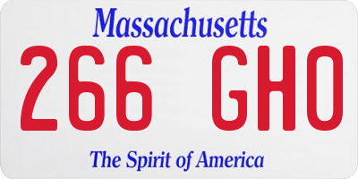 MA license plate 266GH0