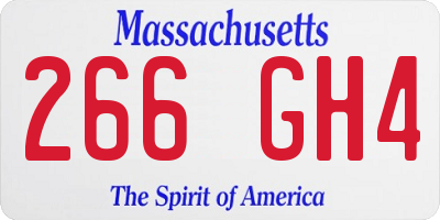 MA license plate 266GH4