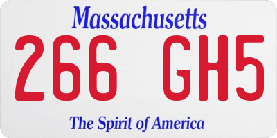 MA license plate 266GH5