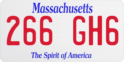 MA license plate 266GH6