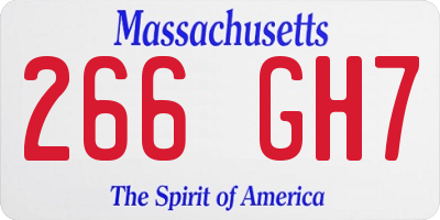 MA license plate 266GH7