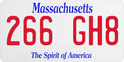 MA license plate 266GH8