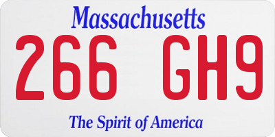 MA license plate 266GH9