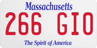 MA license plate 266GI0