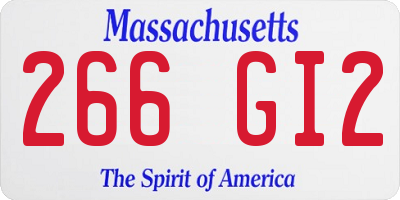 MA license plate 266GI2