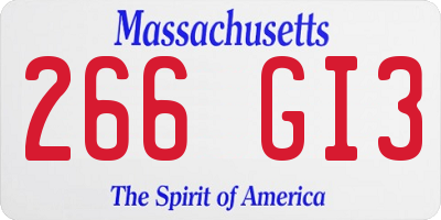 MA license plate 266GI3