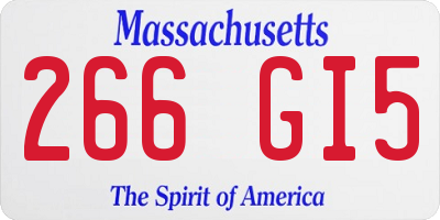 MA license plate 266GI5