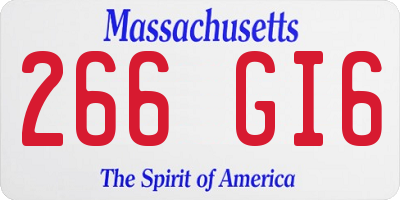 MA license plate 266GI6