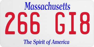 MA license plate 266GI8