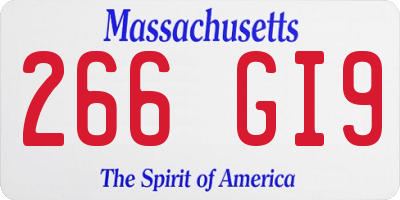 MA license plate 266GI9