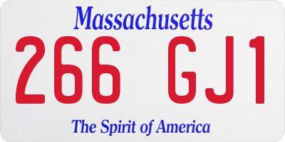 MA license plate 266GJ1