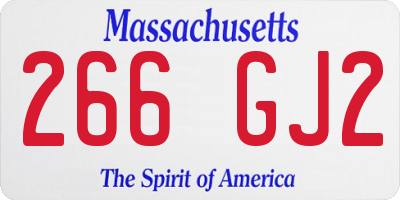 MA license plate 266GJ2