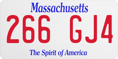 MA license plate 266GJ4
