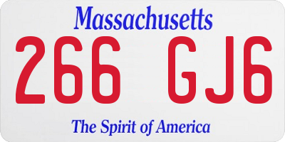 MA license plate 266GJ6