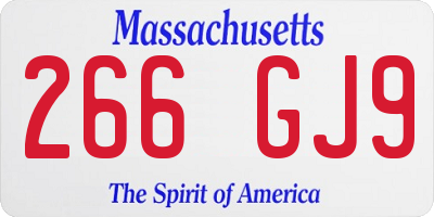 MA license plate 266GJ9