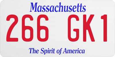 MA license plate 266GK1