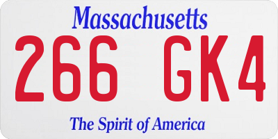 MA license plate 266GK4