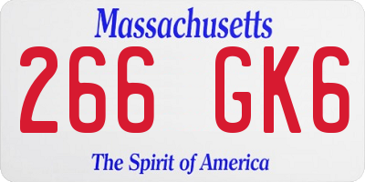 MA license plate 266GK6