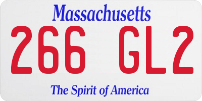 MA license plate 266GL2