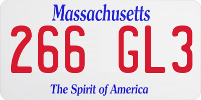 MA license plate 266GL3