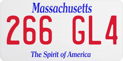 MA license plate 266GL4