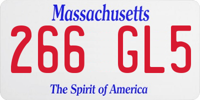 MA license plate 266GL5