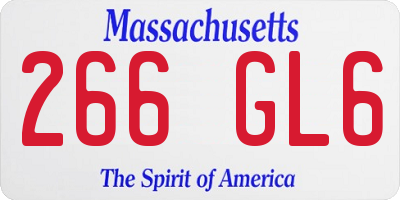 MA license plate 266GL6