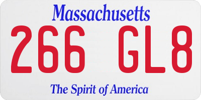 MA license plate 266GL8
