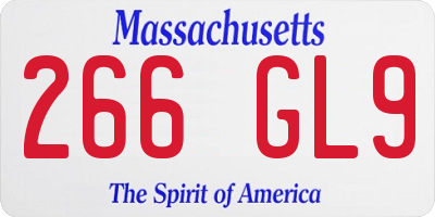 MA license plate 266GL9