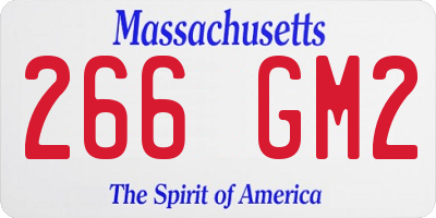 MA license plate 266GM2