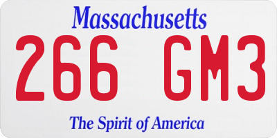 MA license plate 266GM3