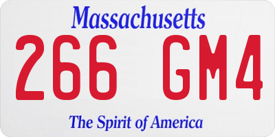 MA license plate 266GM4