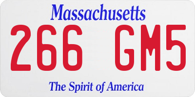 MA license plate 266GM5