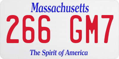 MA license plate 266GM7
