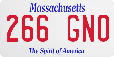 MA license plate 266GN0