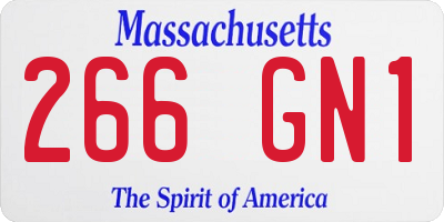 MA license plate 266GN1
