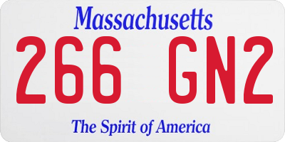 MA license plate 266GN2