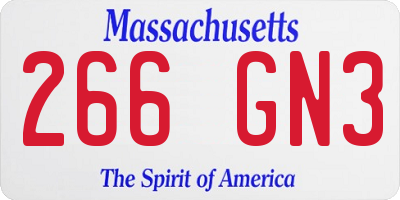 MA license plate 266GN3