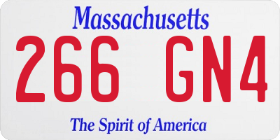 MA license plate 266GN4