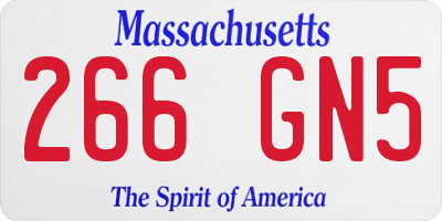 MA license plate 266GN5