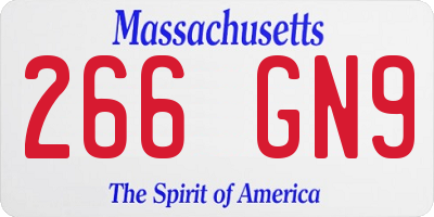 MA license plate 266GN9