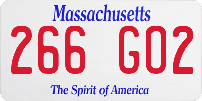 MA license plate 266GO2