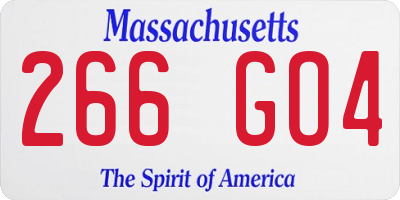MA license plate 266GO4