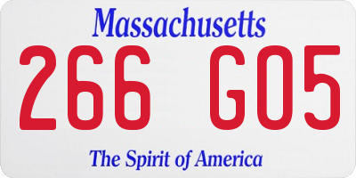 MA license plate 266GO5