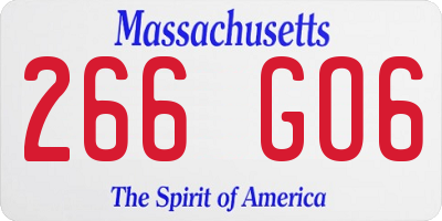 MA license plate 266GO6