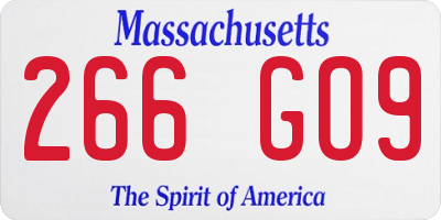 MA license plate 266GO9