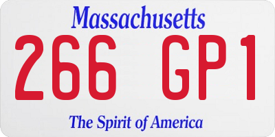 MA license plate 266GP1