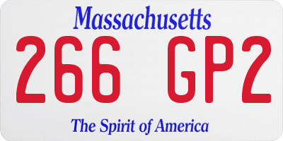 MA license plate 266GP2