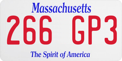 MA license plate 266GP3