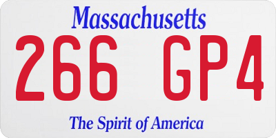 MA license plate 266GP4